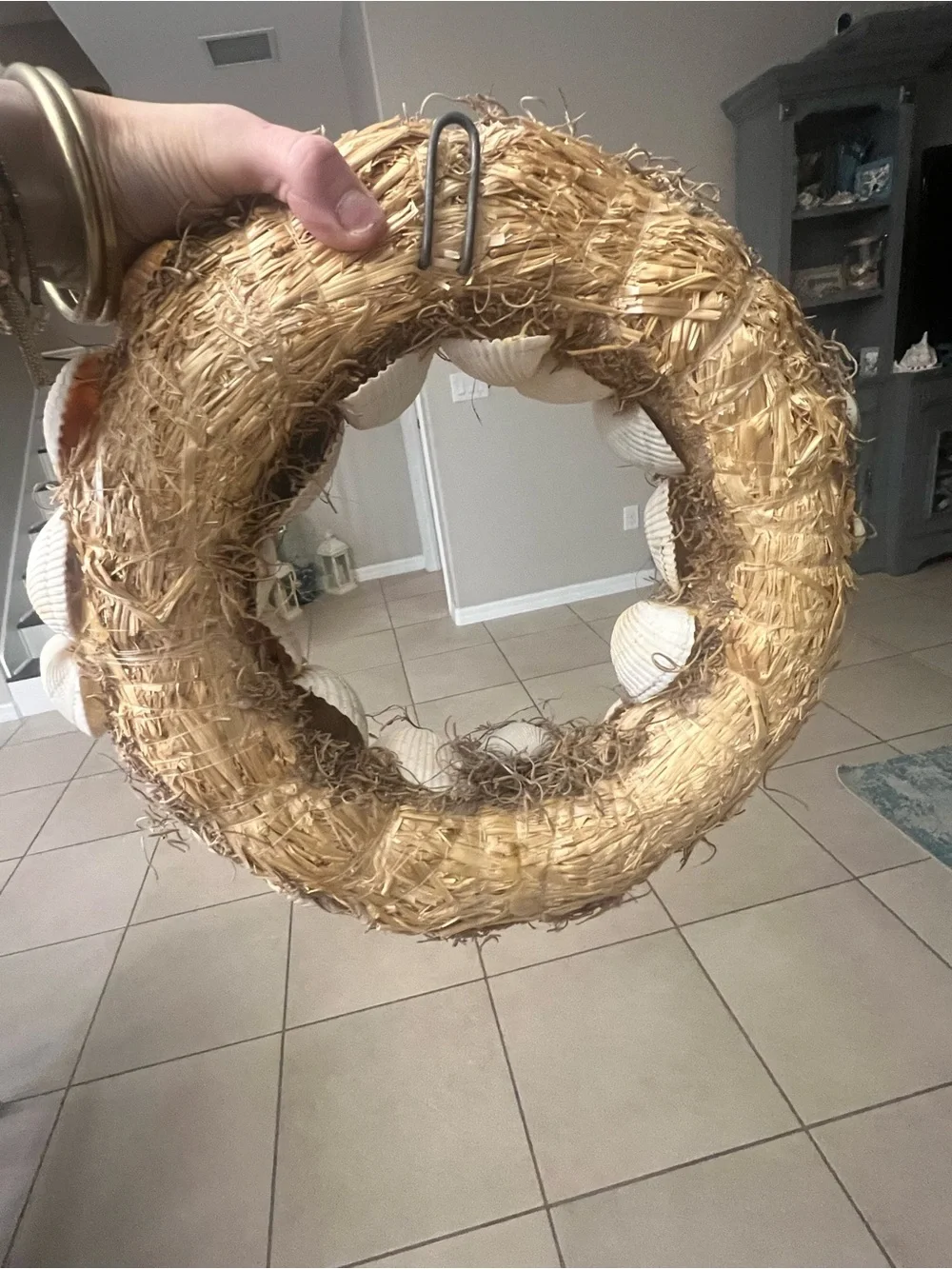 Handmade Seaside Shell Wreath - Natural White & Cream- 12”